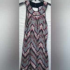 Three pink hearts Floral Chevron Patterned dress